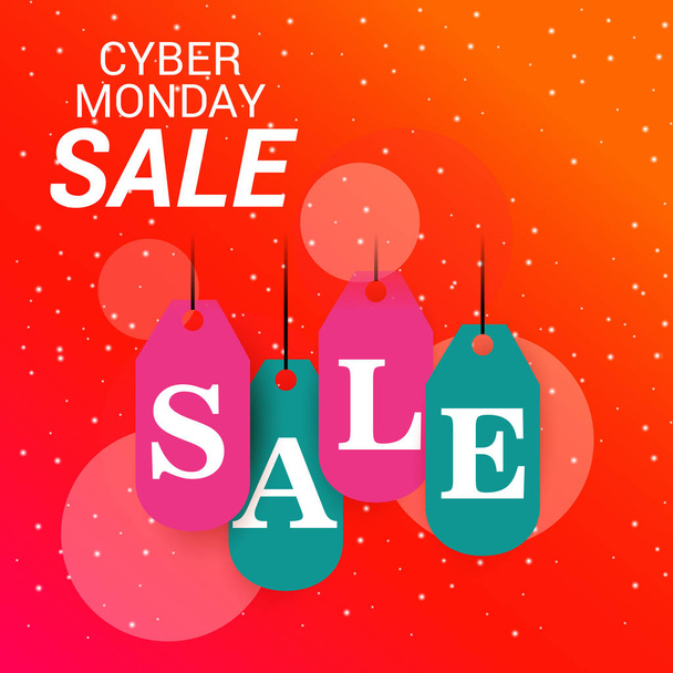 Vector illustration of a Banner/Background for Cyber Monday Sale. - ベクター画像