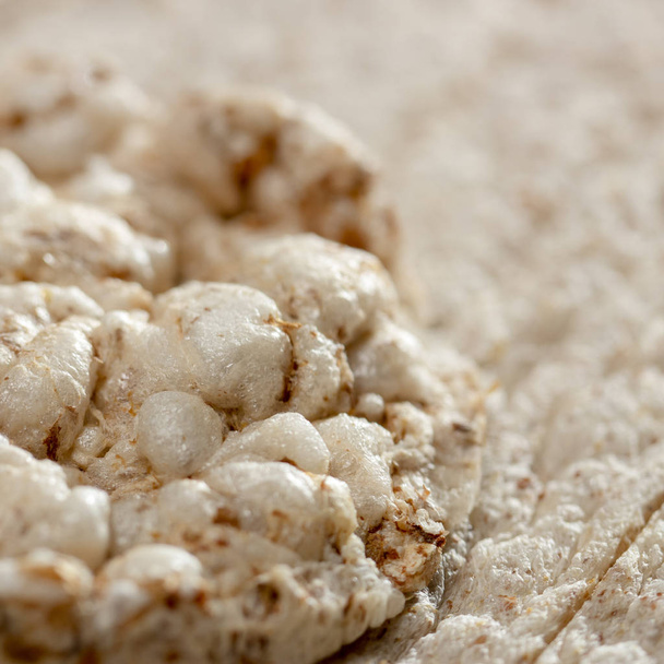 Dietary crispy bread texture macro close up - Photo, Image