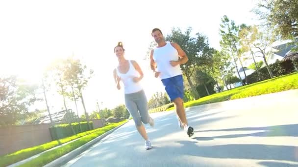 Jovem casal Jogging Exercício
 - Filmagem, Vídeo