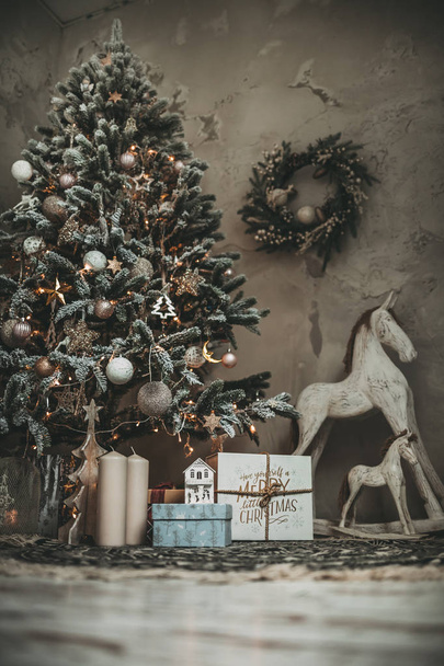 Christmas holiday vintage decorations - Fotoğraf, Görsel