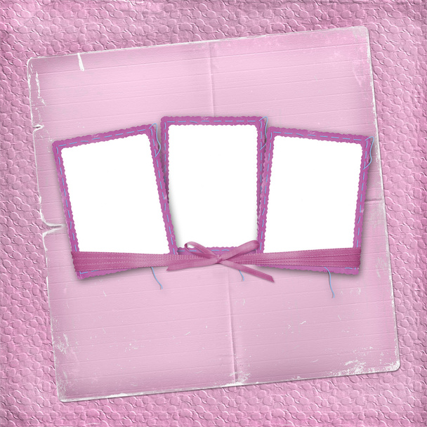 Three frame with ribbons and bow - Foto, immagini