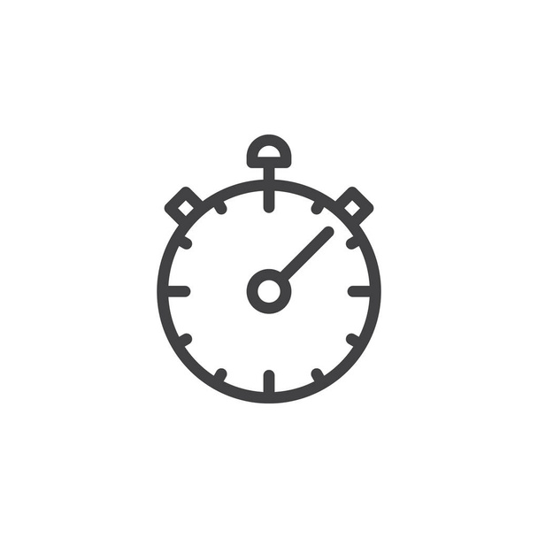 Chronometer, stopwatch line icon, outline vector sign, linear style pictogram isolated on white. Symbol, logo illustration - Vektör, Görsel