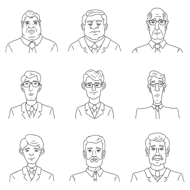 Set of Business Avatars isolated on white background - Vector, Image
