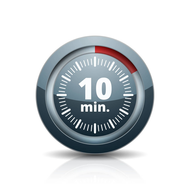 10 minutos icono del temporizador aislado sobre fondo blanco, vector, ilustración
  - Vector, Imagen