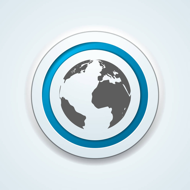 earth globe in button, vector illustration - Vector, Image