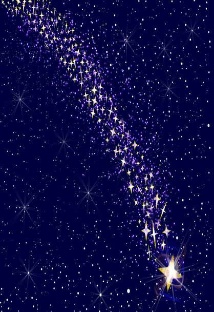 Une étoile tombante dans le ciel nocturne
 - Photo, image