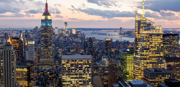 Luchtfoto van New York City Skyline, Verenigde Staten. - Foto, afbeelding