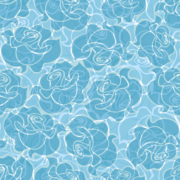 Blue seamless pattern with roses. Vector EPS-10. - Vettoriali, immagini