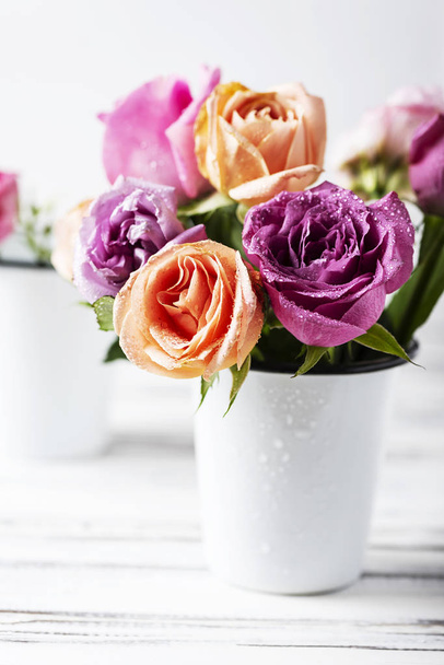 Beautiful bunch of pink roses, selective focus - Photo, Image