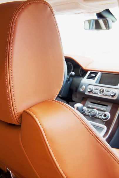 leather car seat with headrest - Фото, изображение