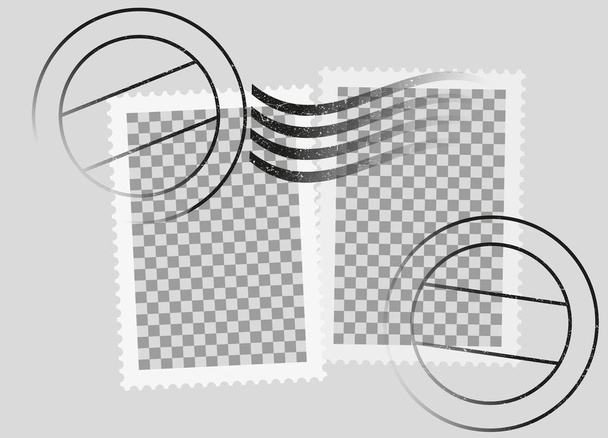 шаблон почтовых марок с отметкой даты
 - Вектор,изображение