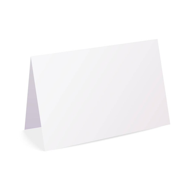 Tarjeta de papel plegada en blanco realista aislada sobre fondo blanco - vector
 - Vector, imagen