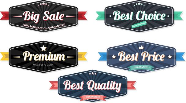 Shopping and consumerism labels isolated on white.  - Vector, afbeelding