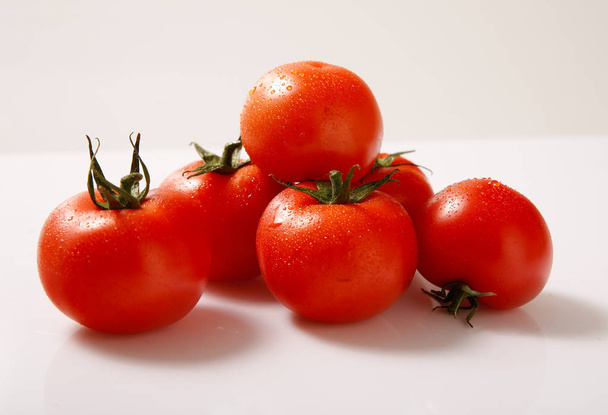 Vegetables, tomatoes fresh on the table. - Zdjęcie, obraz