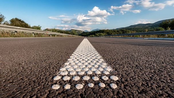 Empty Asphalt highway road with close up markings - Photo, image