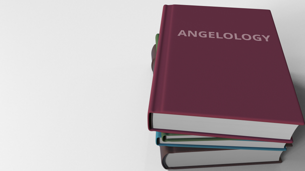 Książki z tytułem Angelology. animacja 3D - Materiał filmowy, wideo