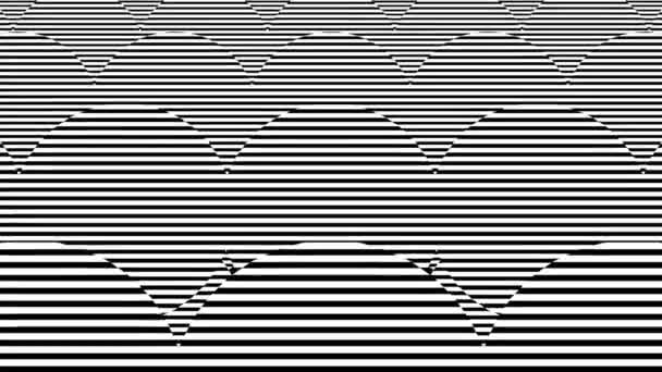 Siyah ve beyaz çizgiler. Bilgisayar oluşturulmuş soyut arkaplan, 3B görüntüleme - Video, Çekim