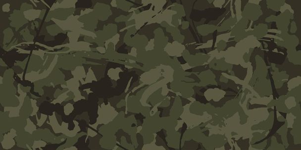 Katonai álcázás, textúra ismétli varrat nélküli. Camo mintát hadsereg ruházat. Zöld szín, grunge mintát szövet a vadászat. Vektoros illusztráció. - Vektor, kép