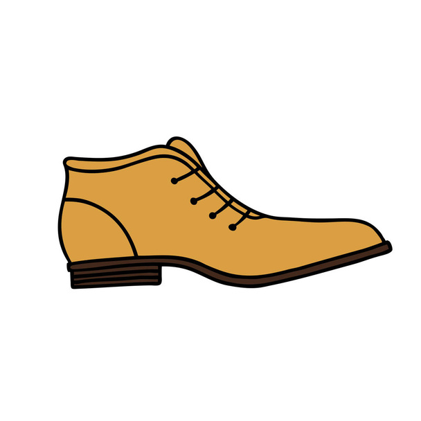 Elegant shoe for men. Hand drawn outline and stroke. Vector illustration can be used for poster design, decorate a shoe store - ベクター画像