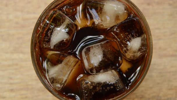 cola on ice with bubble in glass - Footage, Video