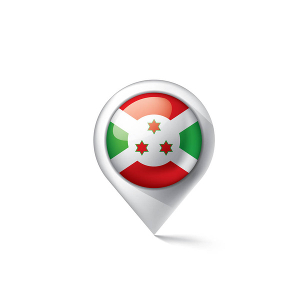 burundische Flagge, Vektorabbildung auf weißem Hintergrund - Vektor, Bild