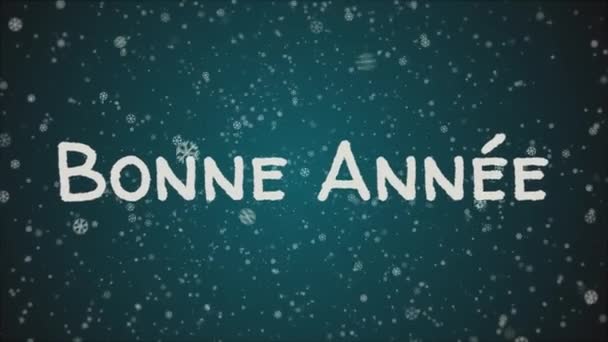 Animation Bonne Annee, Happy New Year in french language, greeting card. - Footage, Video