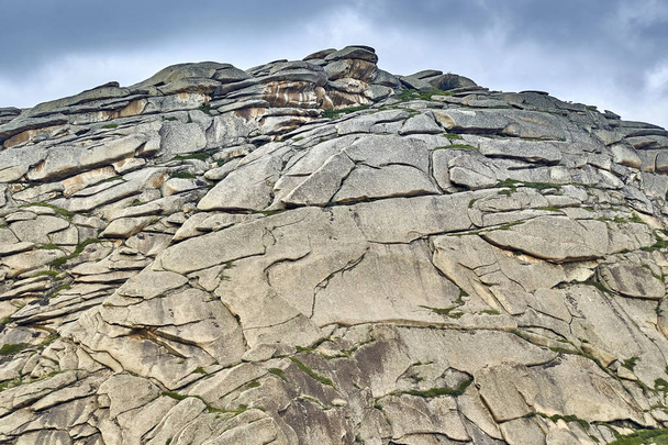 Huge rocks and boulders of bizarre shape, "lunar landscape" - beautiful landscape of stone rock mountains around of the Sibiny lakes (RU: Sibinskiye Ozora), neer the city of Oskemen, East Kazakhstan - Photo, Image