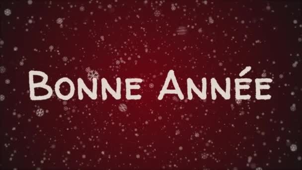 Animatie Bonne Annee, Happy New Year in Franse taal, wenskaart. - Video