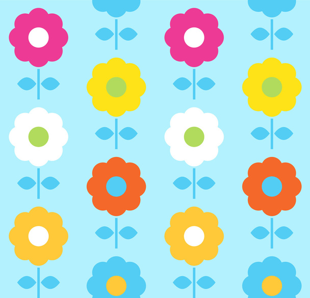 Spring flower seamless pattern vector design ( blue ) - Vetor, Imagem