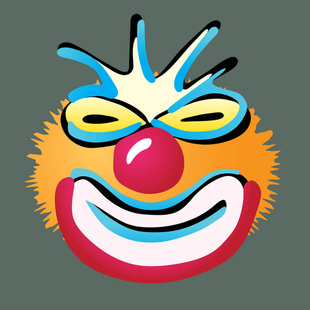 Una maschera colorata da clown cattivo, che ispira coulrofobia, la paura dei clown
 - Vettoriali, immagini