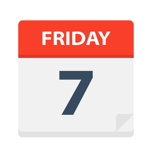 Friday 7 - Calendar Icon - Vector Illustration - Vector, Image
