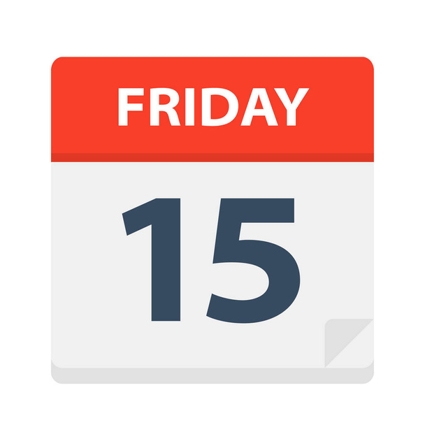 Friday 15 - Calendar Icon - Vector Illustration - Vector, Image