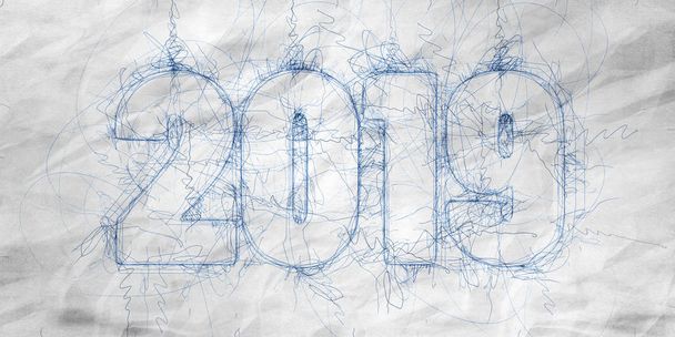 Ілюстрація напису 2019 року в стилі, намальованому вручну на збитому папері
 - Фото, зображення