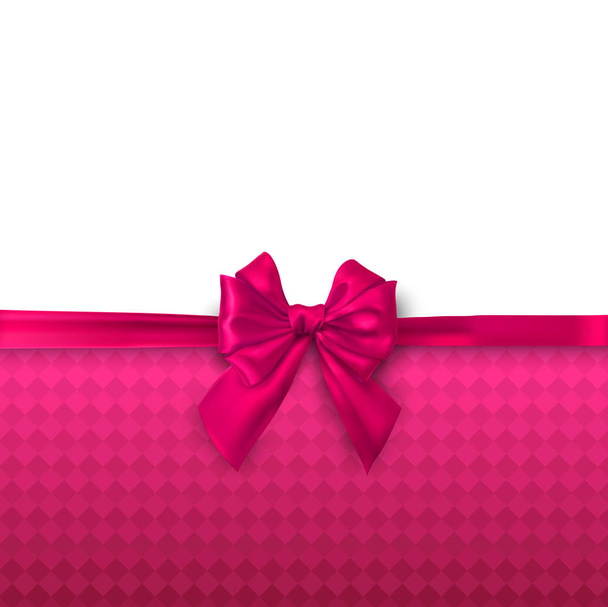 Pink and white background with satin bow. - Vettoriali, immagini