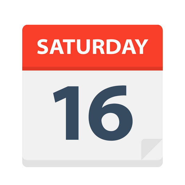 Saturday 16 - Calendar Icon - Vector Illustration - Vector, Image