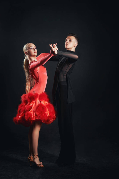 Two dancers, the European program, ballroom dancing. Sports, fitness, health, beauty - Photo, image