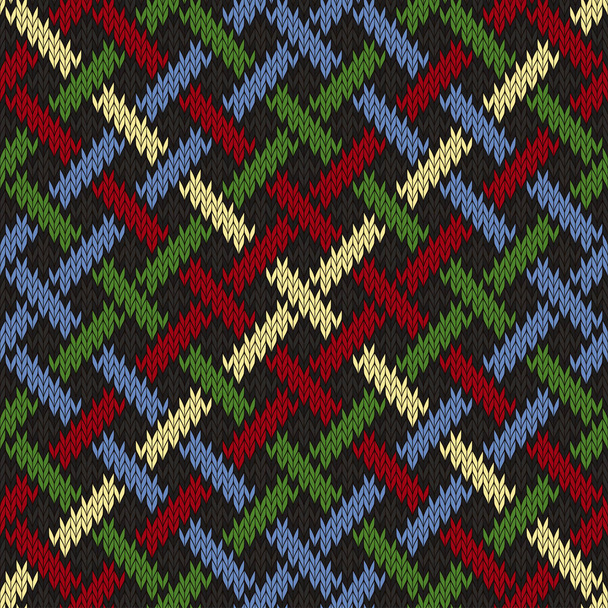 Endless seamless knitted wool Irish-Saxon ornament based on celtic knot - Vector, Image