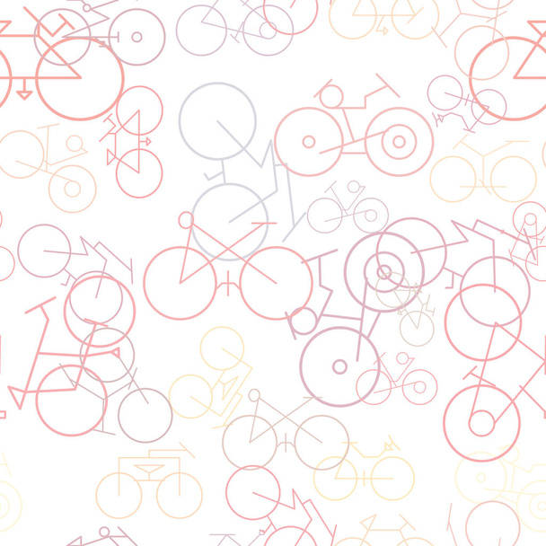 Decorativo sem costura e esboço desenhado à mão de ilustrações de bicicleta. Bom para textura de design e fundo. Estilo cartoon vetor
. - Vetor, Imagem