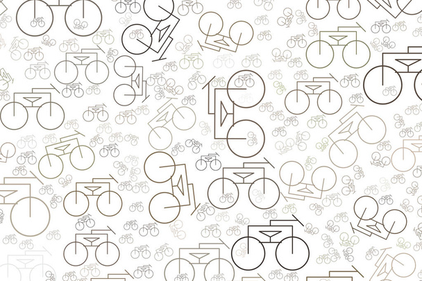 Conceptual background outline of bicycle for design catalog or texture. Cartoon style vector. - Vektor, kép