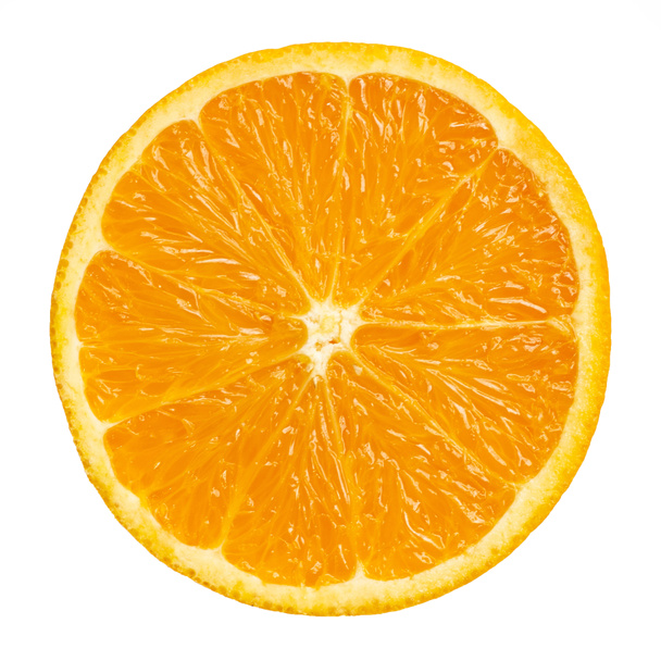 Fatia de laranja isolada em branco
 - Foto, Imagem