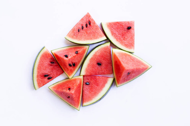 Watermelon pieces  on white. - Foto, Imagen