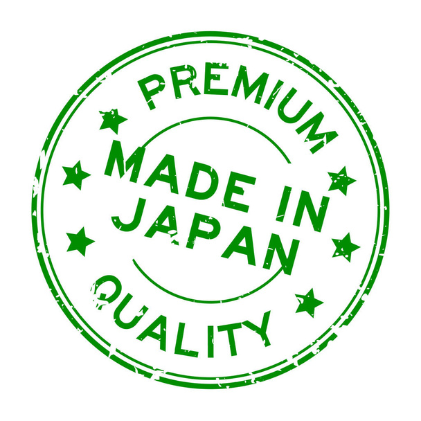 Calidad Grunge premium hecha en Japón sello de goma redonda sobre fondo blanco
 - Vector, imagen