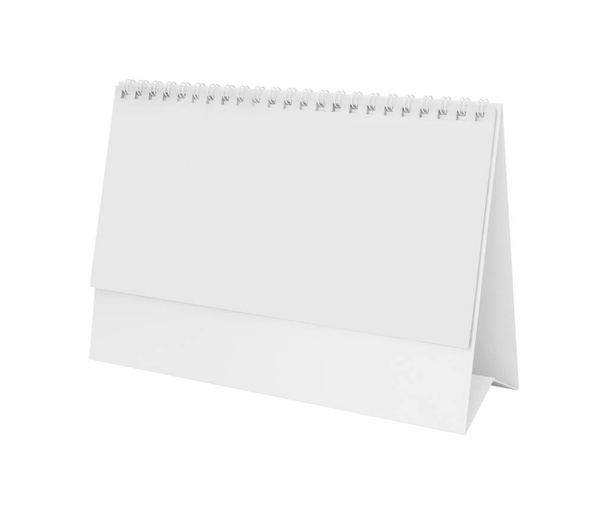 Witte blanco papier spiraal bureaukalender. - Foto, afbeelding