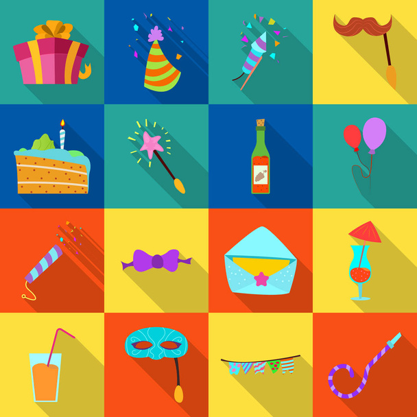 Isolated object of party and birthday icon. Set of party and celebration vector icon for stock. - Wektor, obraz
