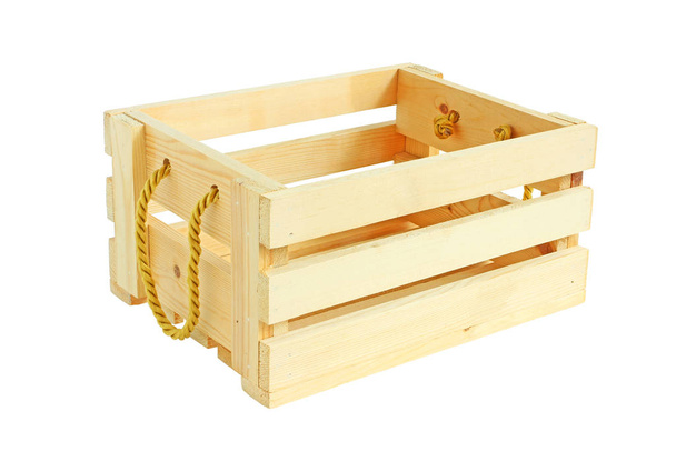 Изометрический вид Wooden Crate, изолированный на белом фоне
 - Фото, изображение