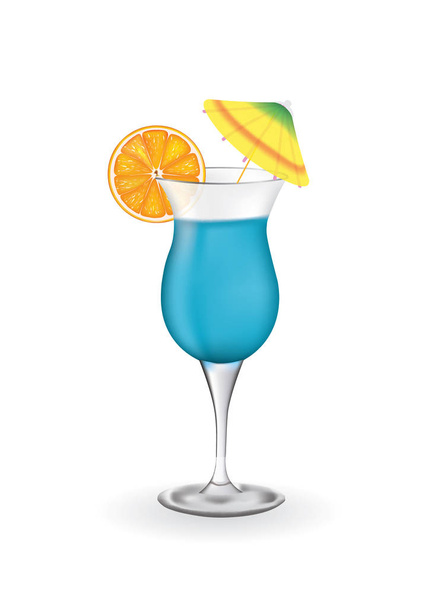 Mavi kokteyl cam. vektör çizim - Vektör, Görsel
