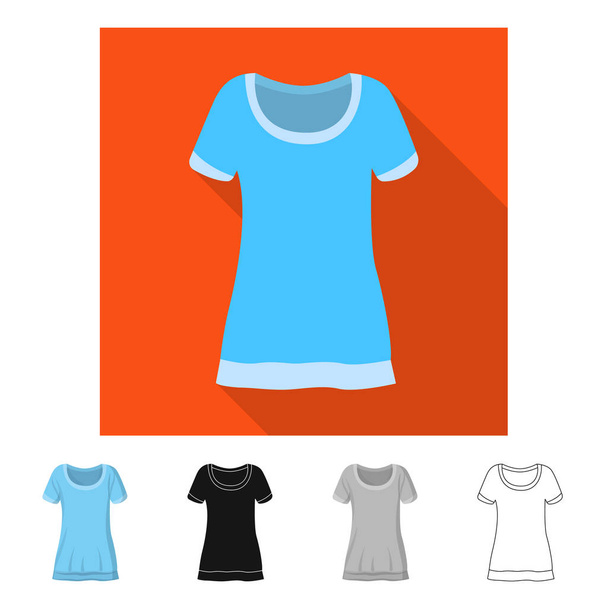 Vector design of woman and clothing sign. Set of woman and wear stock vector illustration. - ベクター画像