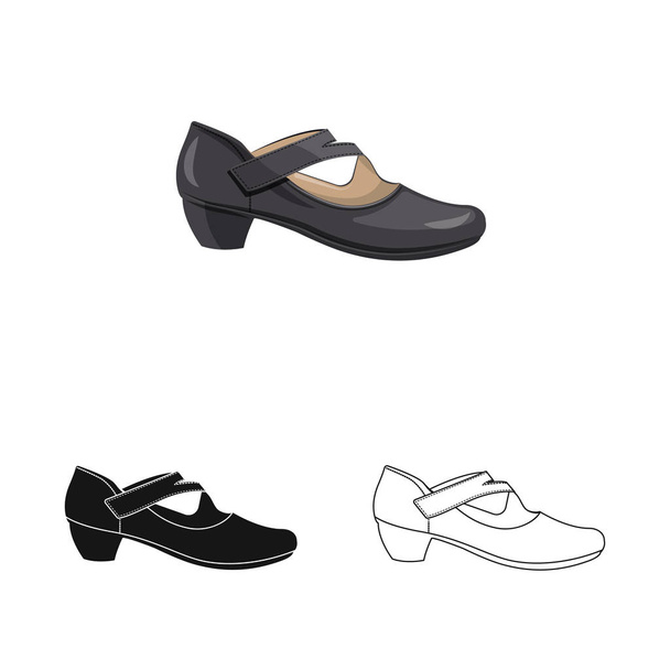 Vector design of footwear and woman sign. Collection of footwear and foot vector icon for stock. - ベクター画像