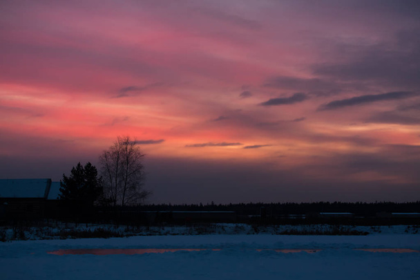 Evening sky at sunset in winter - Photo, Image
