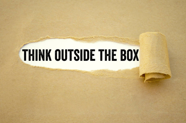 Paper work with think outside the box - Zdjęcie, obraz